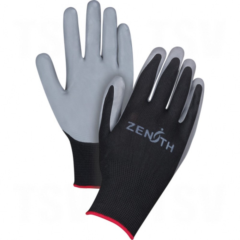Black Nylon Nitrile Coated Gloves Small (7) 13 Gauge Nylon Nitrile Unlined    