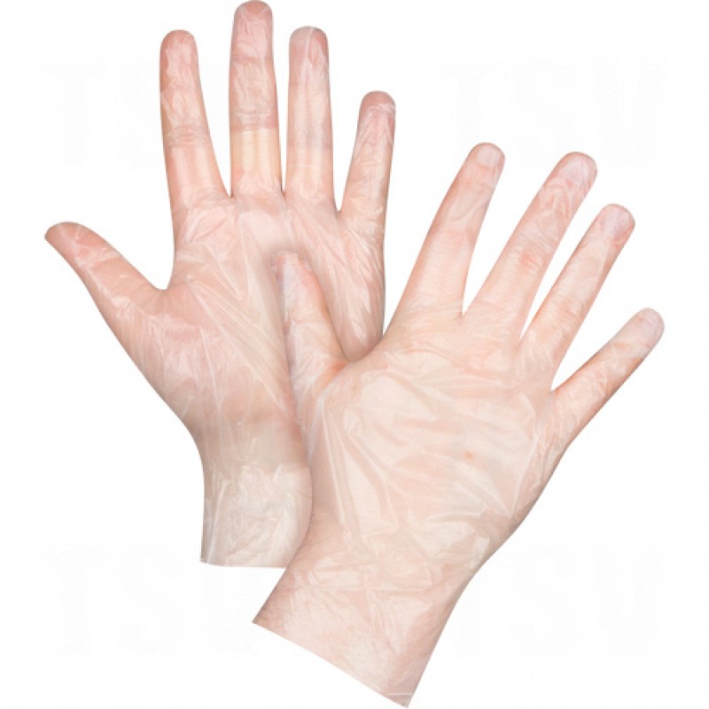 Disposable Polyethylene Gloves, Box of 500 Large Polyethylene 1-mil