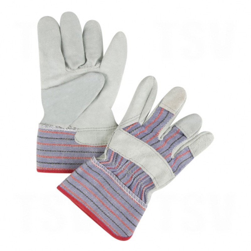 Split Cowhide Fitters, Premium Quality Gloves Ladies Cotton Split Cowhide Safety Rubberized    
