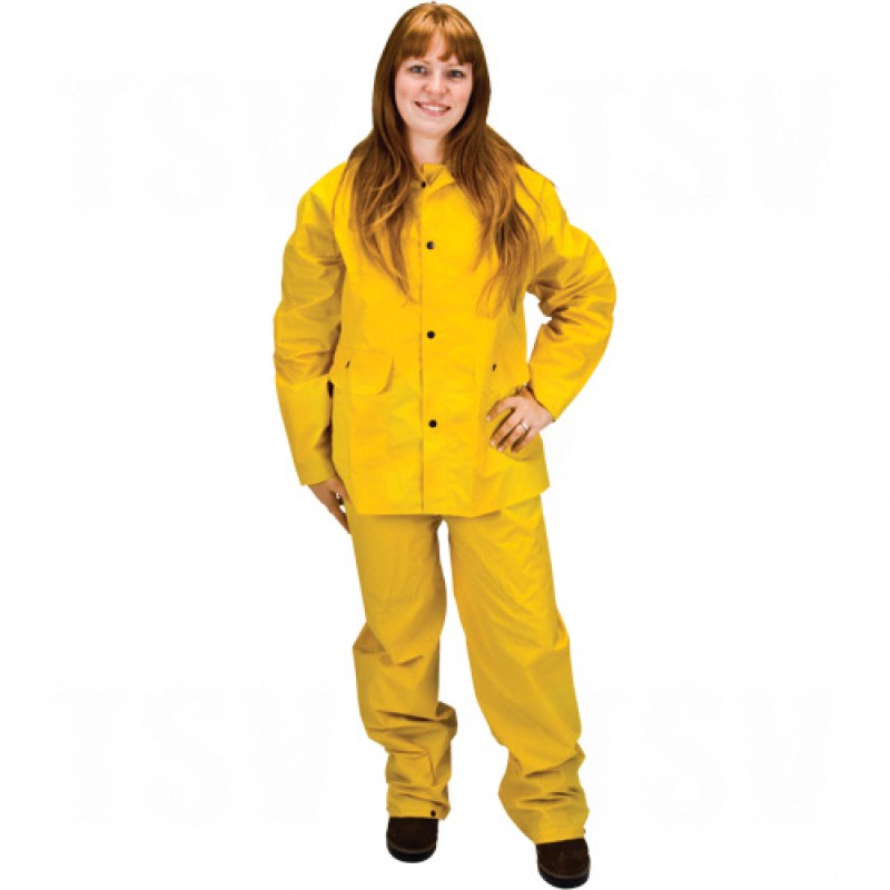 RZ100 Rain Suit Polyester With Detachable Hood PVC Small Yellow      