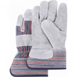 Split Cowhide Fitters, Premium Quality Gloves 2X-Large Cotton Split Cowhide Safety Rubberized    