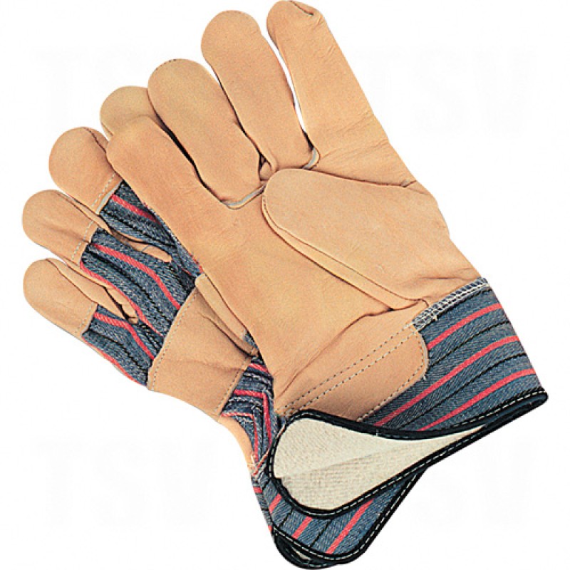 Grain Cowhide Fitters Cotton Fleece Lined Gloves Large Cotton Fleece Grain Cowhide Safety Rubberized    