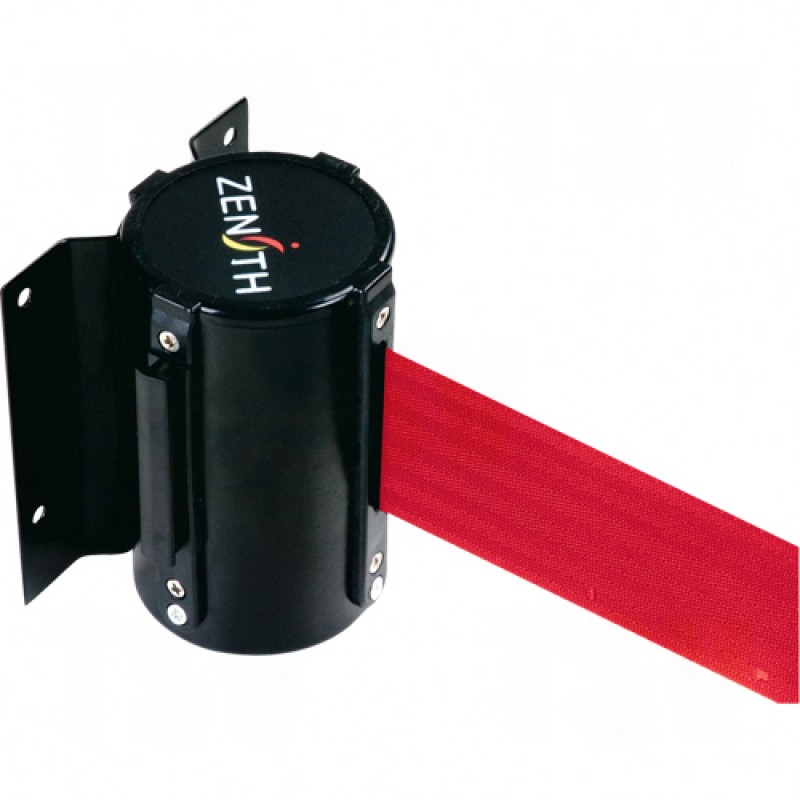 Wall Mount Barriers Steel Black Red Blank 12' Screw Mount   