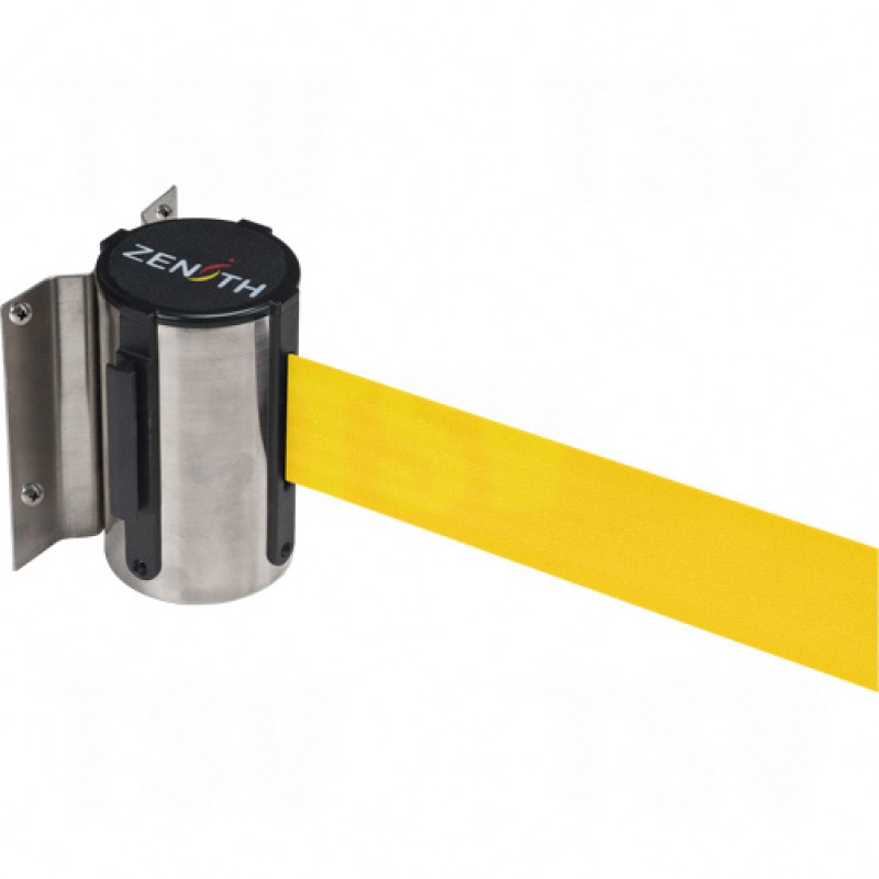 Wall Mount Barriers Steel Stainless Yellow Blank 7' Screw Mount   