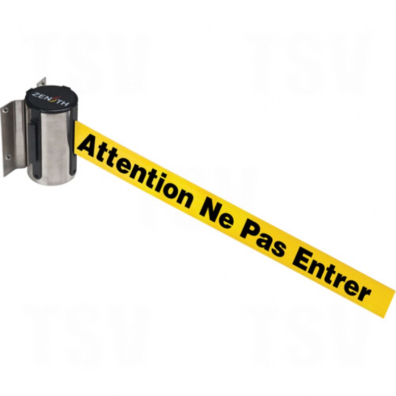 Wall Mount Barriers Steel Stainless Yellow Blank 7' Screw Mount   