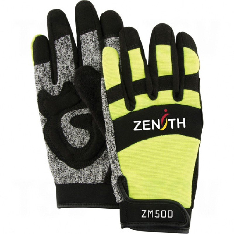 ZM500 Hi-Viz Cut Resistant Mechanic Gloves Large HPPE       