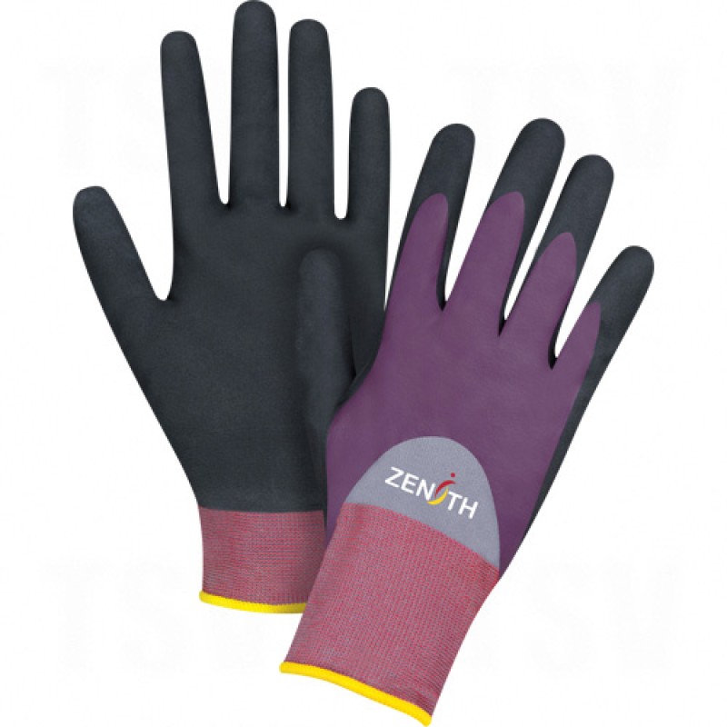 ZX-2 Premium 3/4 Nitrile and Nitrile Foam Palm Coated Gloves Small (7) 18 Nylon Nitrile Foam Nitrile Unlined    