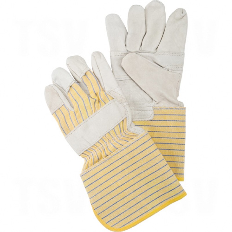 Grain Cowhide Patch Palm Fitters Gloves Large Cotton Grain Cowhide Safety Plasticized (PE)    