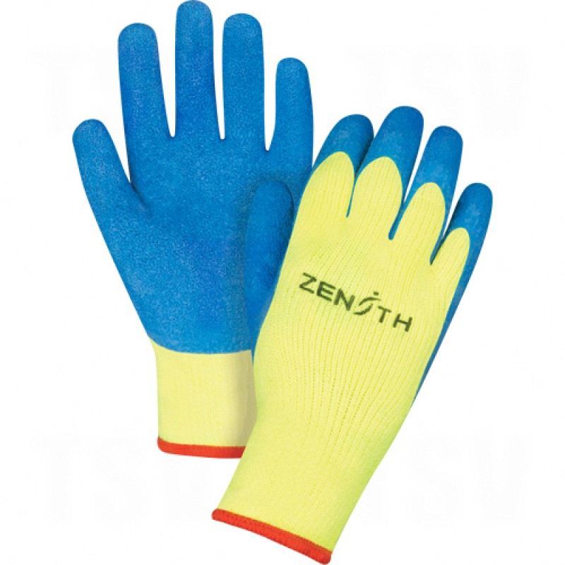High Visibility Natural Rubber Acrylic Lined Gloves Large (9) 7 Acrylic Rubber Latex Acrylic    