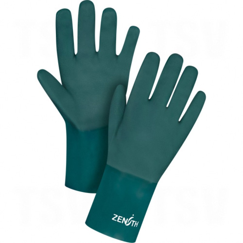 PVC Double Dipped Green Gloves One Size 12