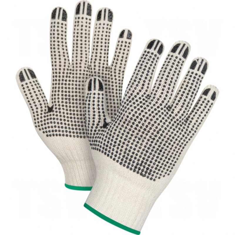 Natural Poly/Cotton Dotted Gloves X-Large Poly/Cotton Double Sided 7 Guage Natural    