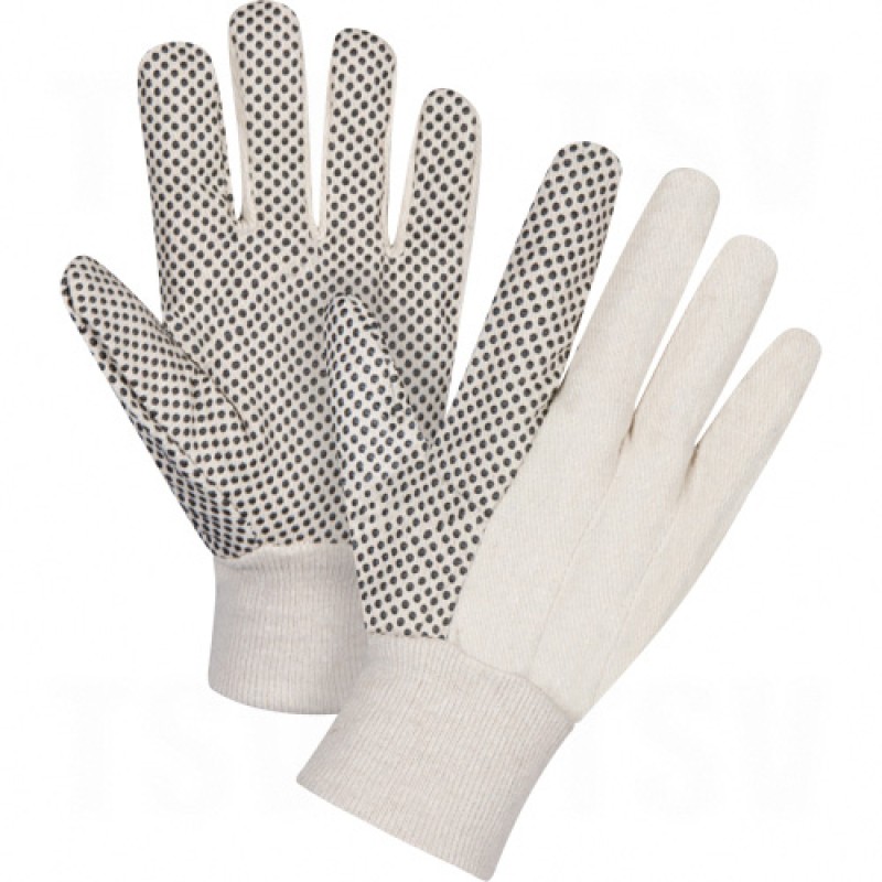 Cotton Canvas Dotted Palm Gloves Large 8 oz.       