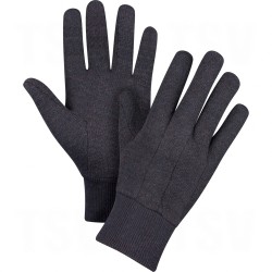 Brown Jersey Gloves Large Brown Unlined Knit Wrist     