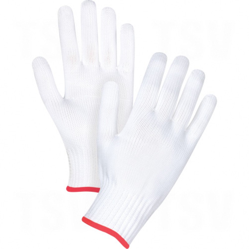 Poly/Nylon String Knit Gloves Large Polyester Non-Coated 10 White    