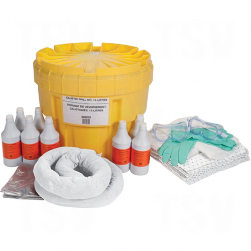 20-Gallon Caustic Spill Kits Hazmat Salvage Drum Overpack 20 US gal. Stationary     