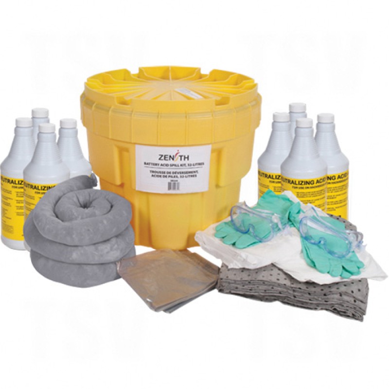 20-Gallon Battery Acid Spill Kits Hazmat Salvage Drum Overpack 20 US gal. Stationary     