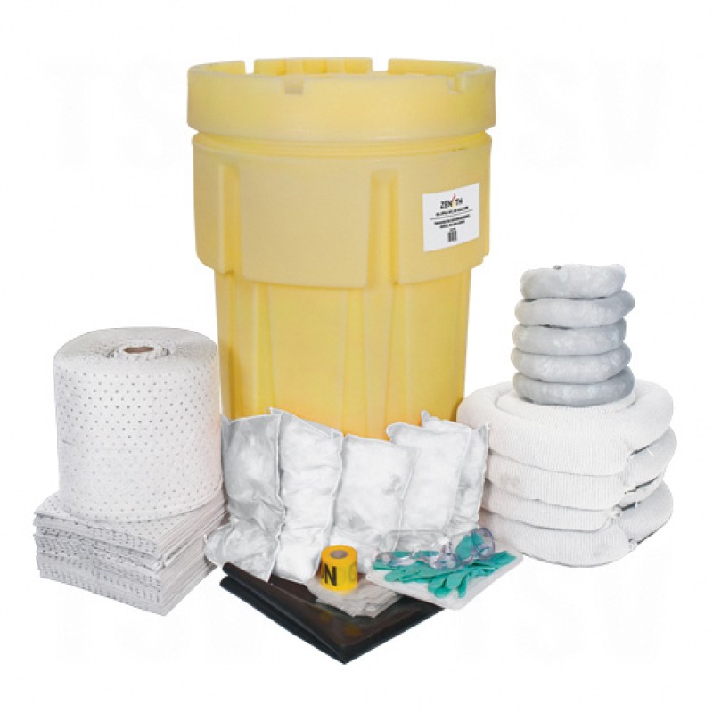 95-Gallon Spill Kits - Oil Only Drum 95 US gal. Stationary     