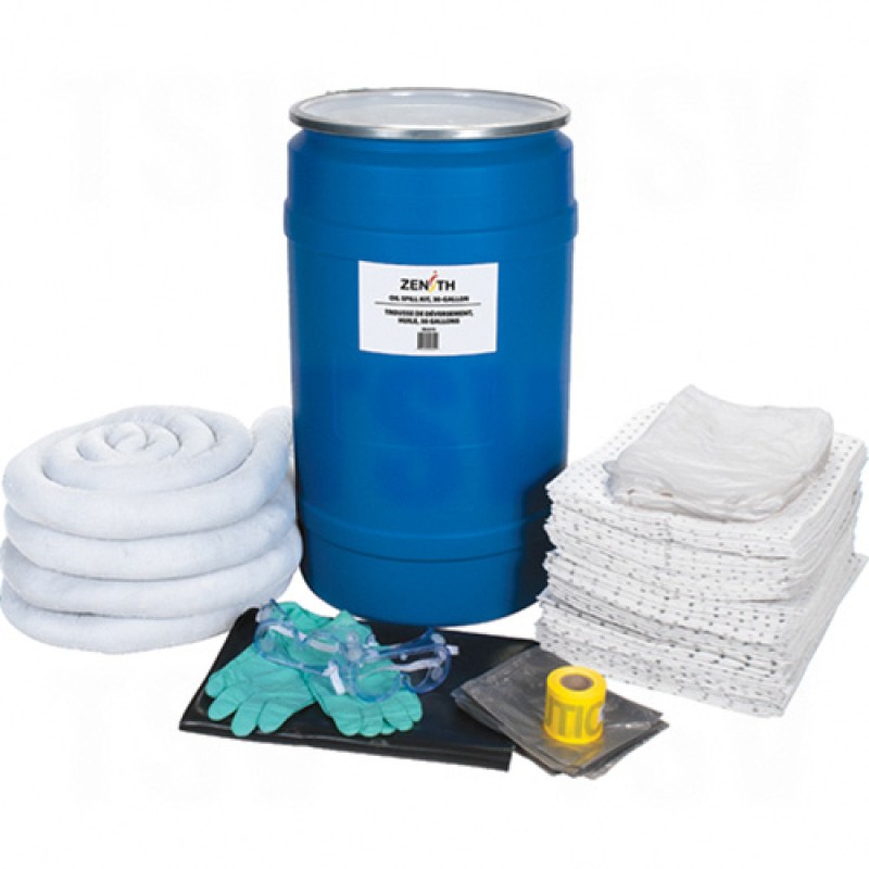 30-Gallon Spill Kits - Oil Only Drum 30 US gal. Stationary     