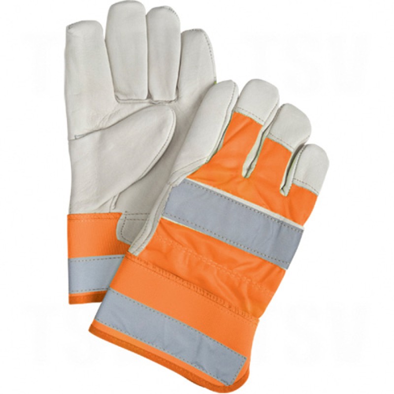 Premium Quality High-Viz Grain Cowhide Fitters Thinsulate-Lined Gloves Large Thinsulate Grain Cowhide Safety Rubberized    