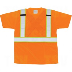 CSA Compliant T-Shirts Orange Silver Yellow Polyester CSA Z96 Class 2, Level 2 2X-Large