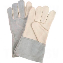 Standard Quality Grain Cowhide Leather Gloves Large Unlined Grain Cowhide Gauntlet Leather    