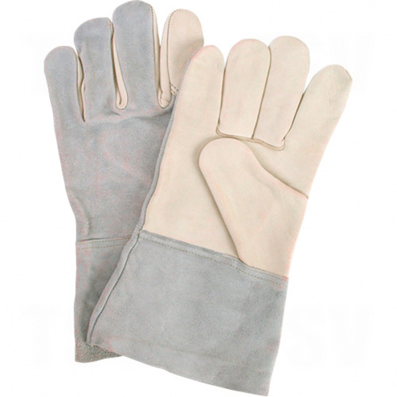 Standard Quality Grain Cowhide Leather Gloves Large Unlined Grain Cowhide Gauntlet Leather    