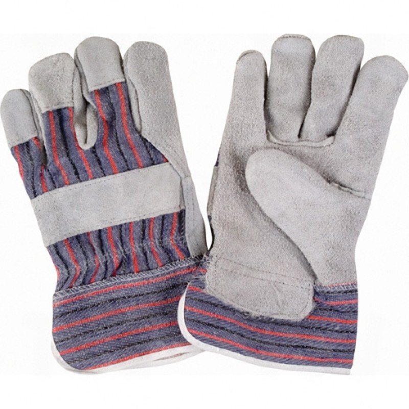 Split Cowhide Fitters Gloves X-Large Cotton Split Cowhide Safety Starched    