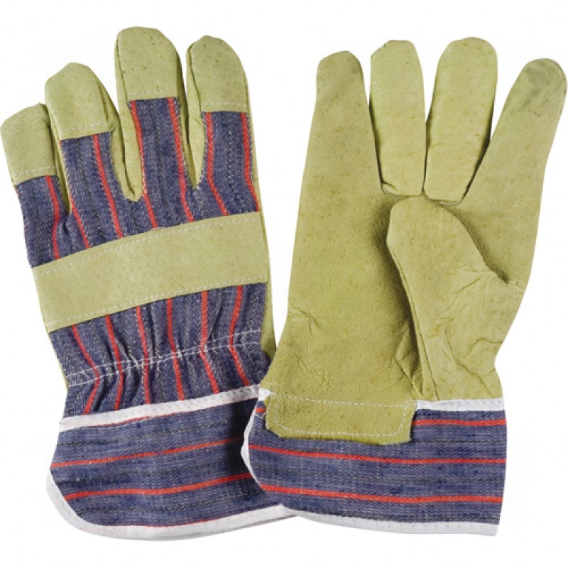 Grain Pigskin Fitters Gloves Large Cotton Grain Pigskin Safety Rubberized    