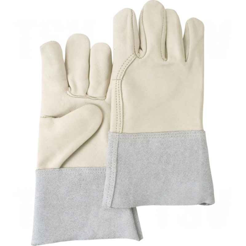 Standard Quality Grain Cowhide Leather Gloves Large Unlined Grain Cowhide Gauntlet Leather    