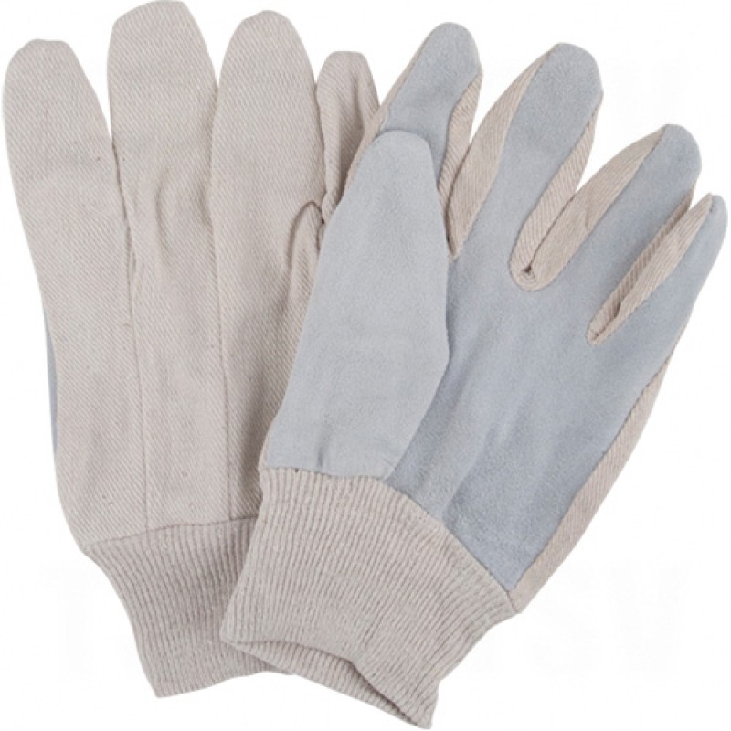 Standard Quality Split Cowhide Leather Palm Gloves X-Large Unlined Split Cowhide Knit Wrist Cotton    