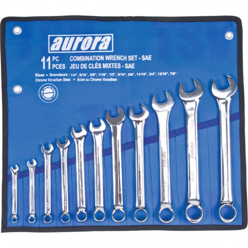 Combination Wrench Set Number of Pieces 11 Size Standard Imperial