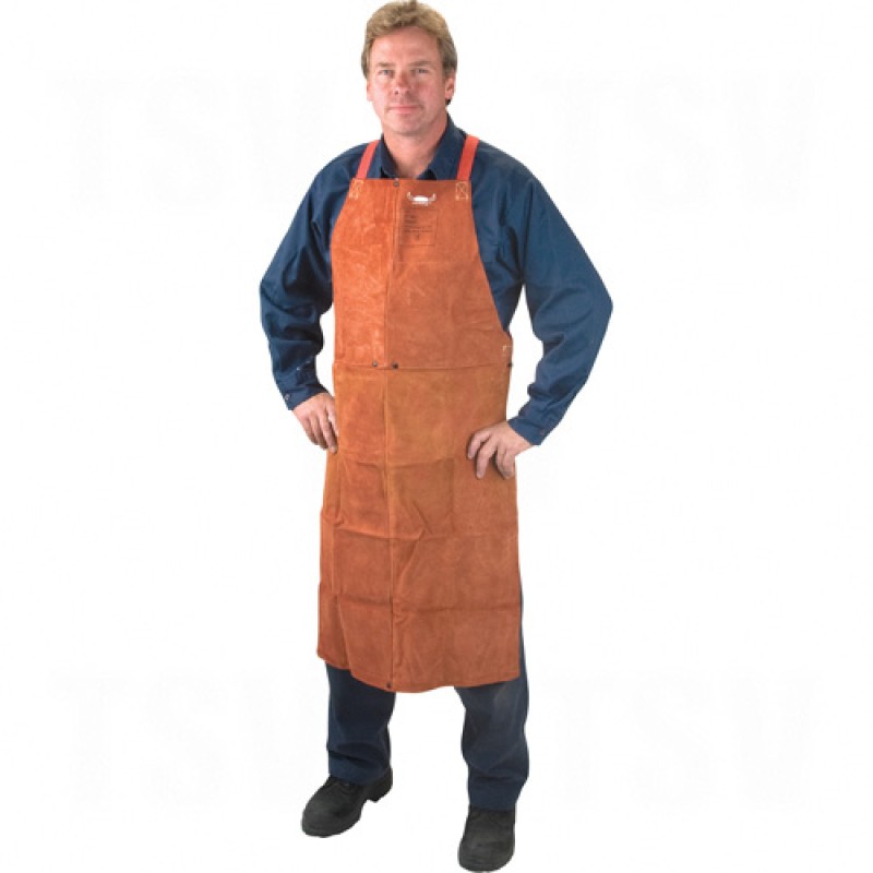 Lava Brown Leather Bib Apron