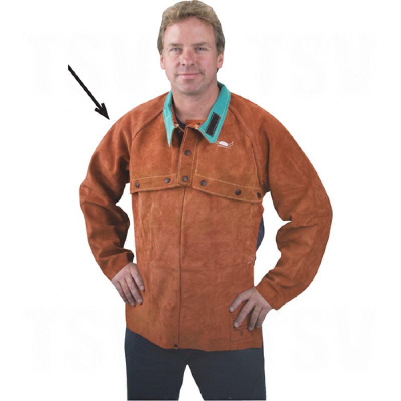 Lava Brown Leather Cape Sleeves