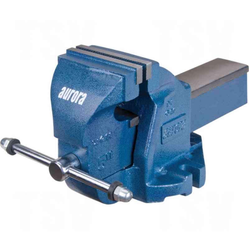 Heavy-Duty Bench Vise 5" Wide 3-3/10" Deep Fixed Mount