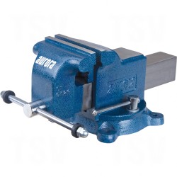 Heavy-Duty Bench Vise 5" Wide 3" Deep Swivel Mount