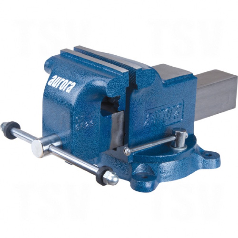 Heavy-Duty Bench Vise 5" Wide 3" Deep Swivel Mount