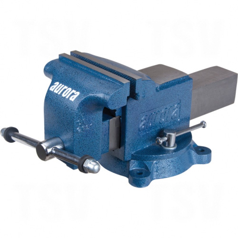Heavy-Duty Bench Vise 6" Wide 3-2/5" Deep Swivel Mount