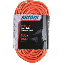 Outdoor Vinyl Extension Cord 100' Long 14/3 (AWG) 13 Amps Orange 300V 1625W