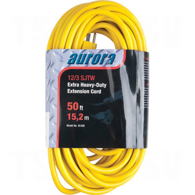 Outdoor Vinyl Extension Cords 50' Long 43072 (AWG) 15 Amps Yellow 300V 1875W