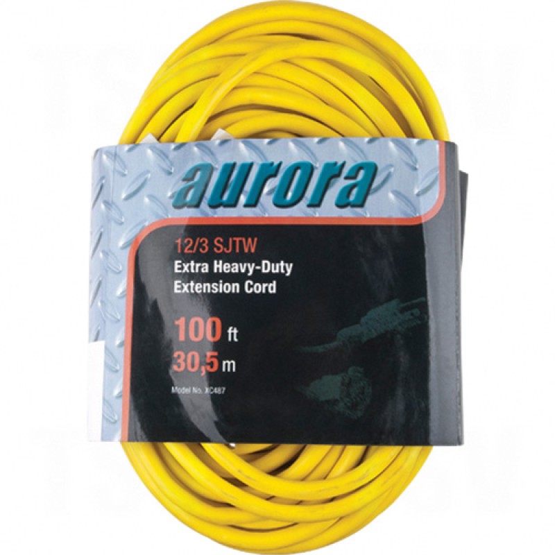 Outdoor Vinyl Extension Cords 100' Long 43072 (AWG) 15 Amps Yellow 300V 1875W