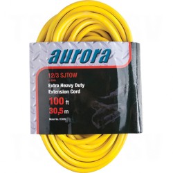 Outdoor Vinyl Triple Tap Extension Cords with Light Indicator 100' Long 43072 (AWG) 15 Amps Yellow 300V 1875W