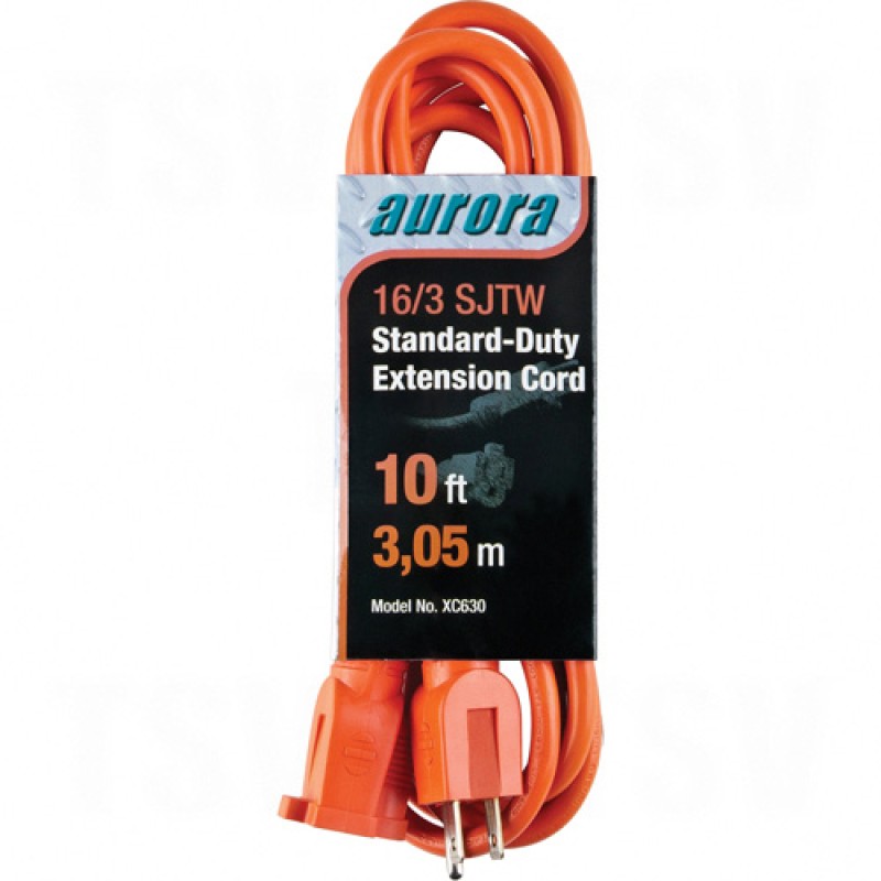 Indoor/Outdoor Extension Cords 10' Long 16 (AWG) 13 Amps Orange 125V 1625W
