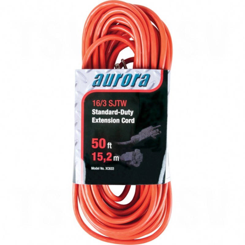 Indoor/Outdoor Extension Cords 50' Long 16 (AWG) 13 Amps Orange 125V 1625W