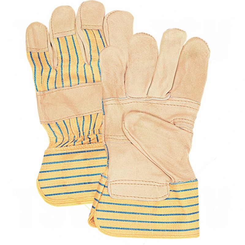 Grain Cowhide Fitters Patch Palm Gloves Large Cotton Grain Cowhide Starched Starched    