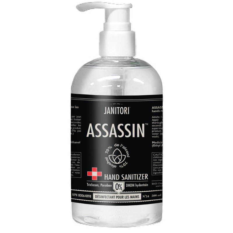 Assassin Citrus Scent Gel Hand Sanitizer 500ml With Pump