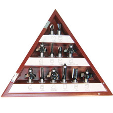 12 Pc. Set In Triangle Box, 1/2" Dimar WP1212-3 Router Bit Sets