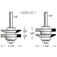 142R4-32-1 Woodpecker Reversible Rail & Stile Bit 2 Flute 1/4" Shank Rail & Stile Bits