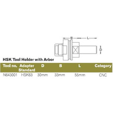 Chuck  Hsk63  30mm X 33mm X 55mm Dimar N643001 C.N.C. Routing