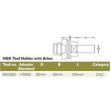 Chuck  Hsk63  30mm X 33mm X 100mm Dimar N643002 C.N.C. Routing