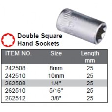 1/4"dr 1/4" Double Square Sockets 8pt 1/4" Drive
